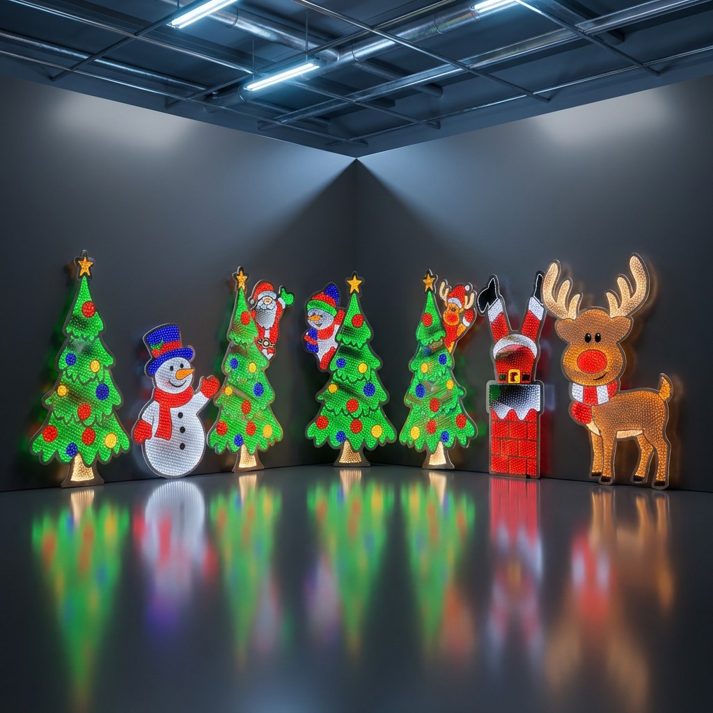 3D Infinity Mirror LED Acrylic Xmas Outdoor Decorative Light with Remote Control DC for Home & Shop Window Multicolor
