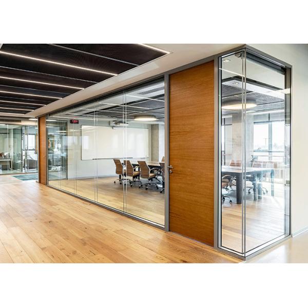 Glazed Partition Wall Modern Popular Disassemble Aluminum Frame With Solid Door