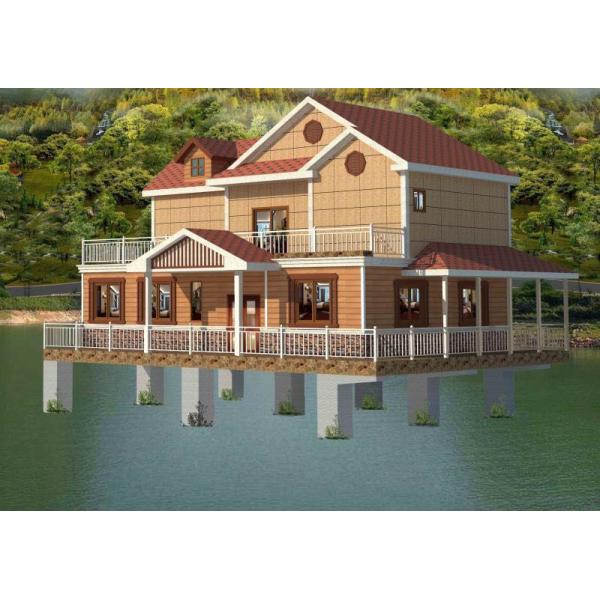 Casa de aço da casa pré-fabricada com a telha da telha do asfalto