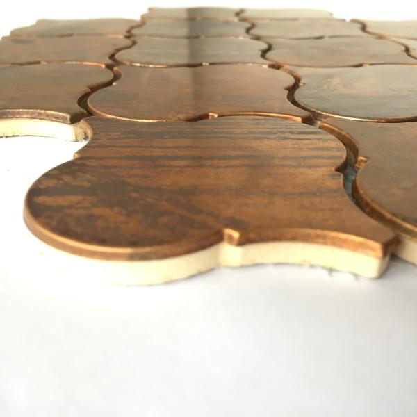 Factory Supply Bronze  Metallic Copper Tiles Lantern Design For Kitchen Backsplash Metal Tiles