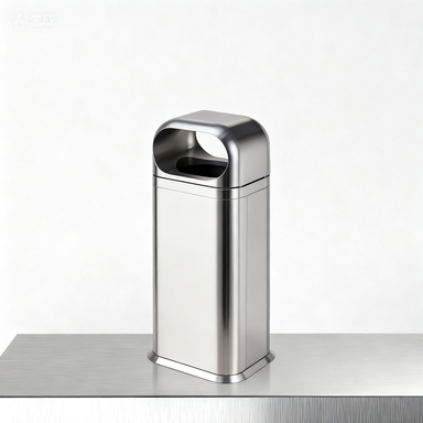Hong Kong-Style Light Luxury Premium Outdoor Commercial Trash Can – Freestanding Waste Bin with Matte Finish