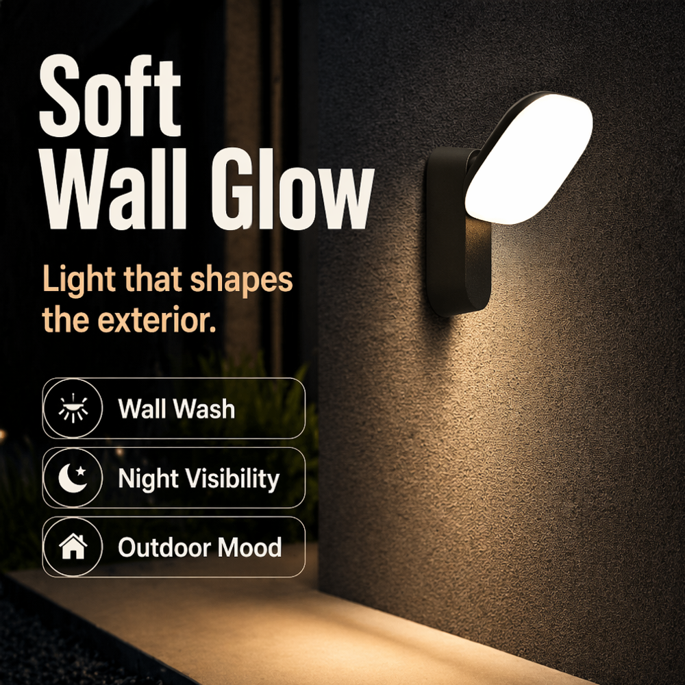 10W Adjustable LED Outdoor Wall Mount Lighting With Rotatable Panel 3000K IP65 Rating