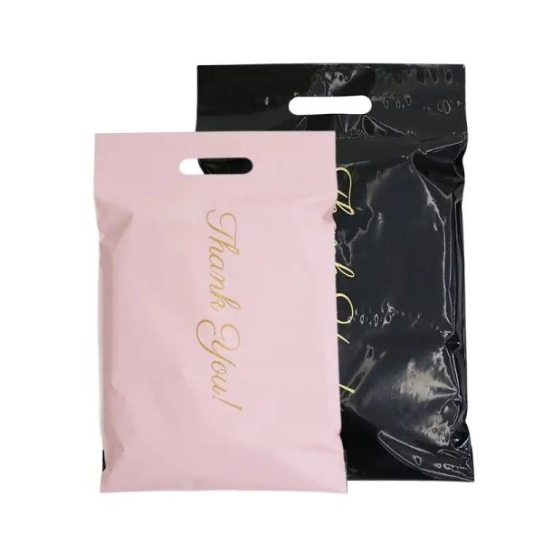 Thanks You Poly Courier Shipping Bag Self Adhesive Mailing Bags With Handles Custom Pink Poly Mailers Courier Bag With Handle
