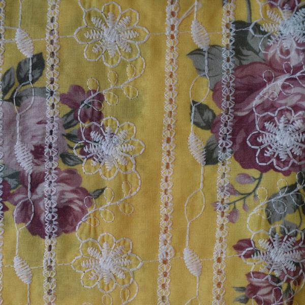 Waterproof Organic Cotton Fabric Weft Printed Embroidered 60S 105 Gsm