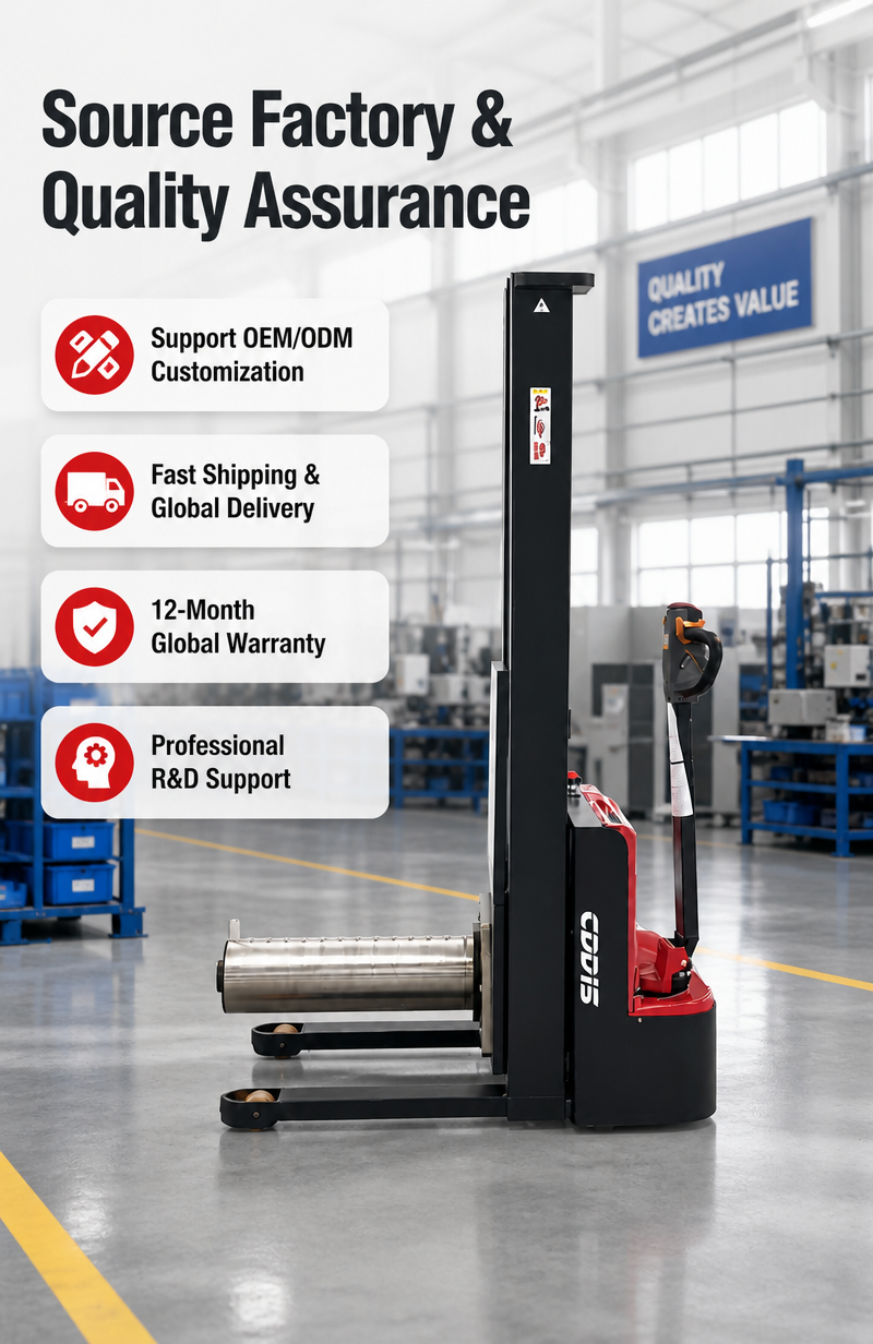 Electric Roll Material Lifting & Handling Truck for Battery Electrode Roll Transportation
