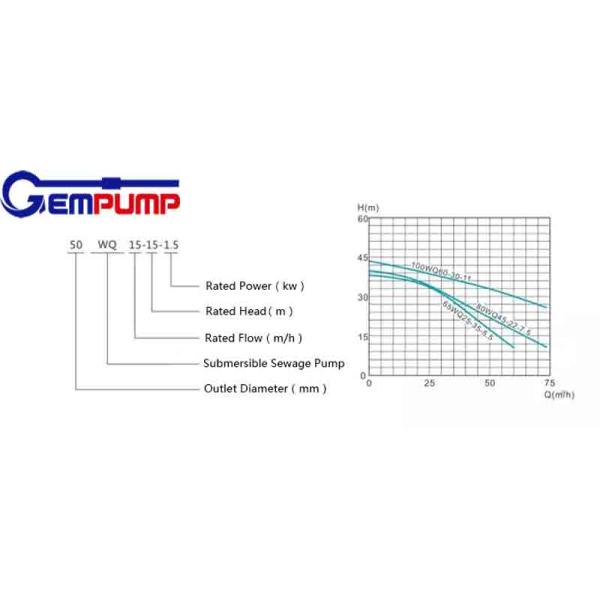 WQ Stainless Steel High Pressure Sewage Pump IP68 30M3/H