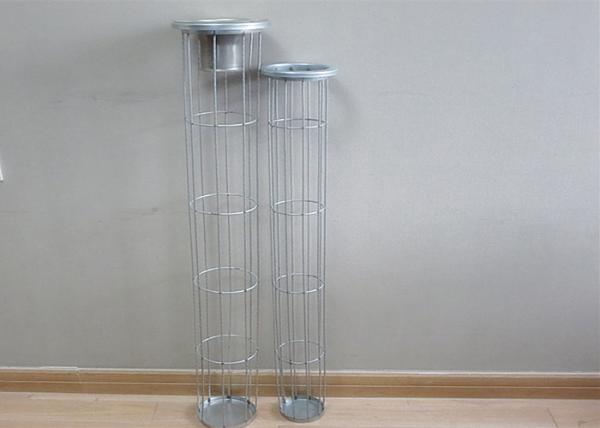 Flat / Oval Nylon Mesh Filter Bag , Carbon Steel Dust Collector Cages