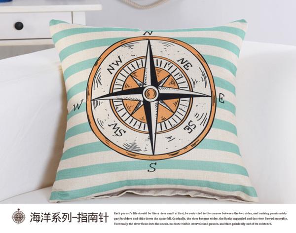 Home Decorative Throw Pillow Covers 18, Faux Linen Compass & You are My Sunshine Quote Cushion Cases for Bed and Couch
