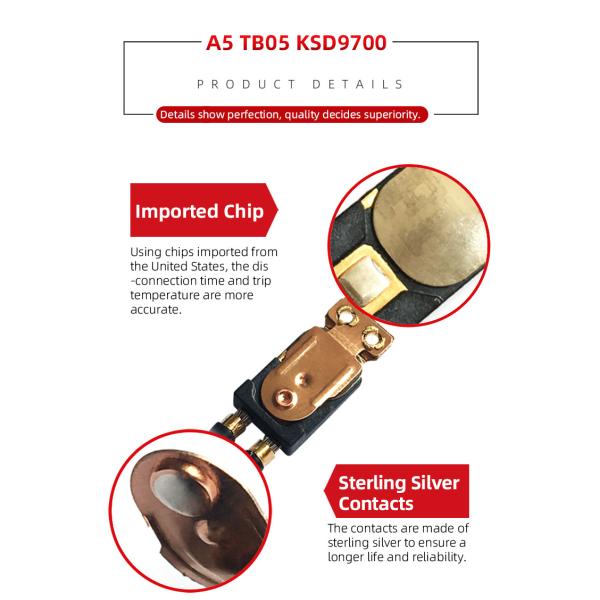AC KSD9700 Thermal Switch Protector 6A 250V Cutoff 45C For New Energy Charger