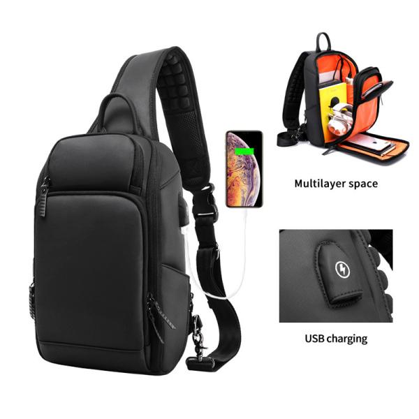 Logotipo personalizado de alta qualidade moda masculina à prova d'água bolsa de negócios de espartilho bolsa de ombro bolsa de peito