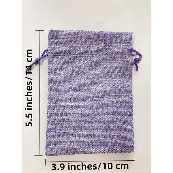 5.5 x 3.9 Inch 6 Color Burlap Favor Gift Bags Linen Drawstring Bags for Gifts and Wedding Party