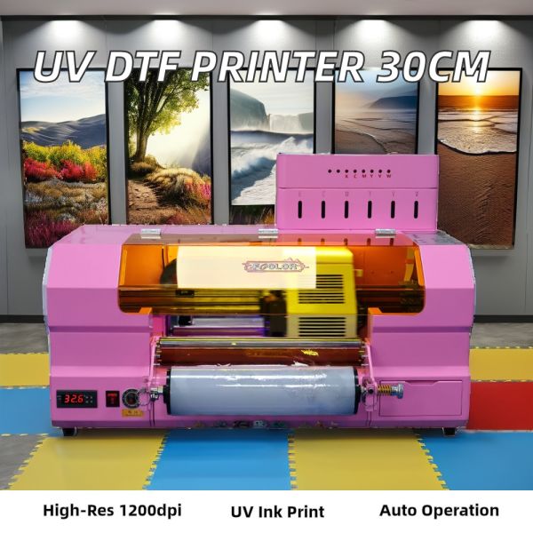 Double Sided Color UV DTF Printer 30CM Uv Roll To Roll Desktop Printer For Gift Box