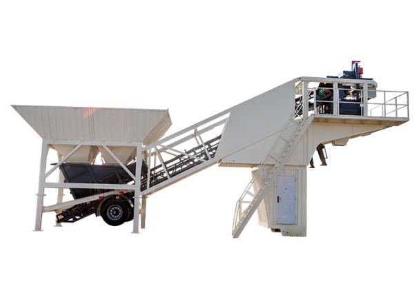 Mini Mobile Concrete Mixing Plant , Portable Cement Batching Plant Equipment