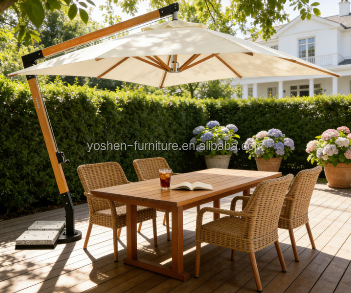 Commercial Cantilever Umbrella with Heavy Duty Windproof Aluminum Frame for Hotel Patio Outdoor Use