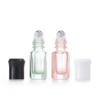 Botellas de rodillo de vidrio octogonales coloridas, botellas de rodillo pequeñas para aceites esenciales