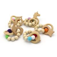 Custom Beech Wood Baby Teether Ring for 0-24 Months