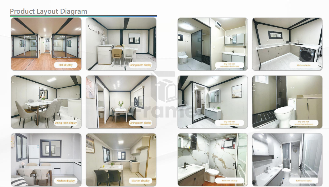 30ft Sloping Roof Expandable Folding House with 56m² Building Area, Fully Galvanized Steel Structure, and Customizable 3 Bedroom Layout