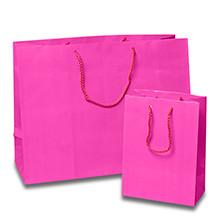 Pink High Gloss Jewelry Gift Bags with Rope Handle / Logo Printed