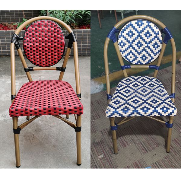 Cheap Wholesale Aluminium Frame Stacking Restaurant Furniture Garden Sets Outdoor Bistro Chairs