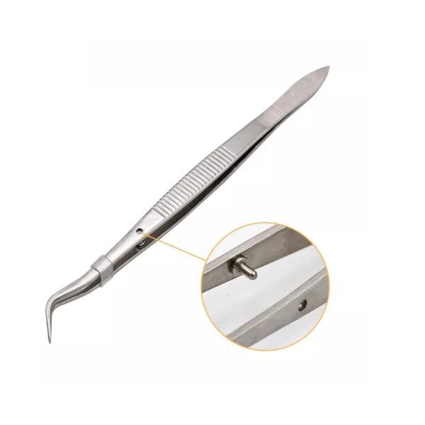 16cm Curved Tweezers Dental Stainless Steel High Pressure Disinfection