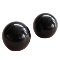 Carved 50mm Natural Black Bian Stone Hand Ball Massaging Smooth Healing Crystal Sphere for Body Massage and Healing