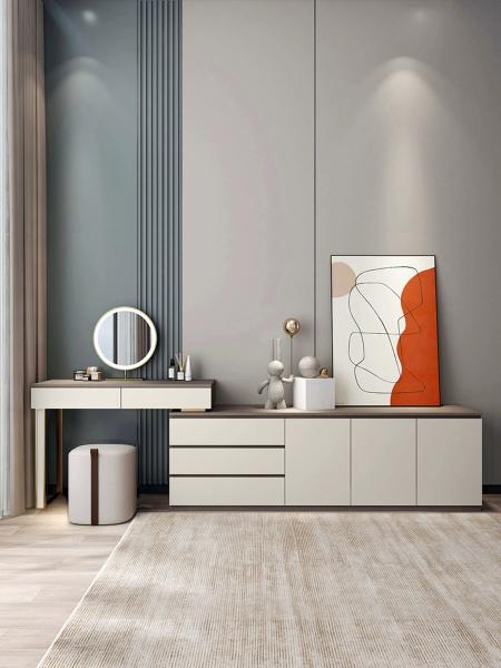 Scandinavian Modern Bedroom Furniture  Space Saving Dressing Table Nightstand