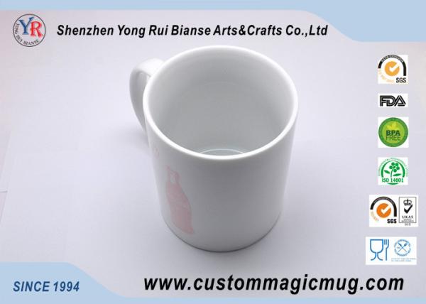 Custom 11oz Cola Eco Friendly Mugs White Porcelain Beautiful Straight Shape