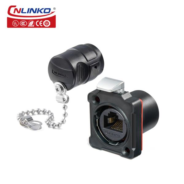Cnlinko BD24 Metal Waterproof RJ45 Panel Mount Connector RJ45 Ethernet Connector
