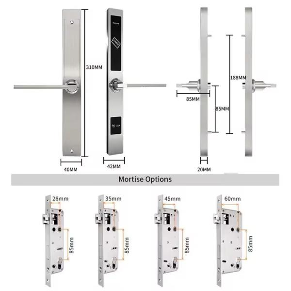 Aluminum Alloy Hotel Door Lock 35mm - 60mm Fingerprint Recognition Door Lock