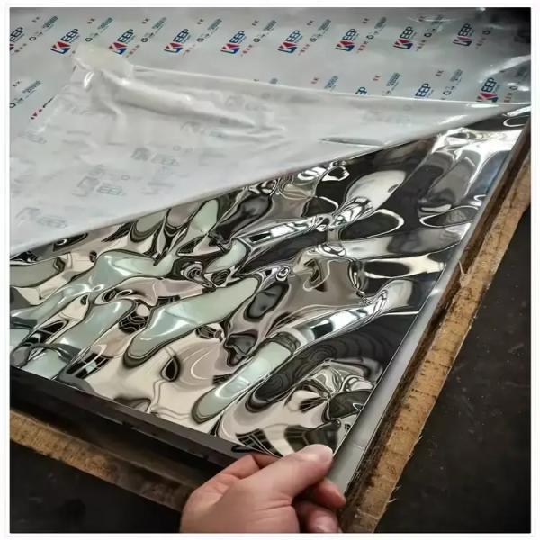 Customized Made Water Ripple 201 Stainless Steel Sheet For Lobby Wall Panel And Low Maintenance