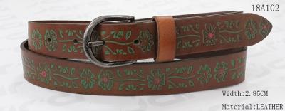Dark Brown Womens Fashion Belts Embossed Patterns Available 2.85cm Width