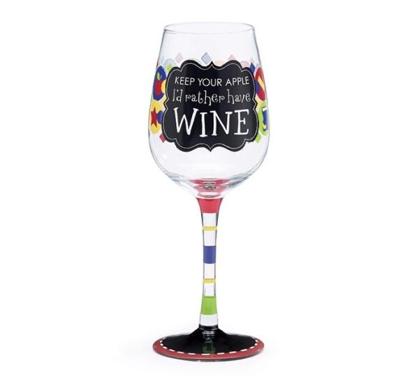 Custom Design High Quality Personalized Glitter 450ml Red Wine Glass Glass Gift
