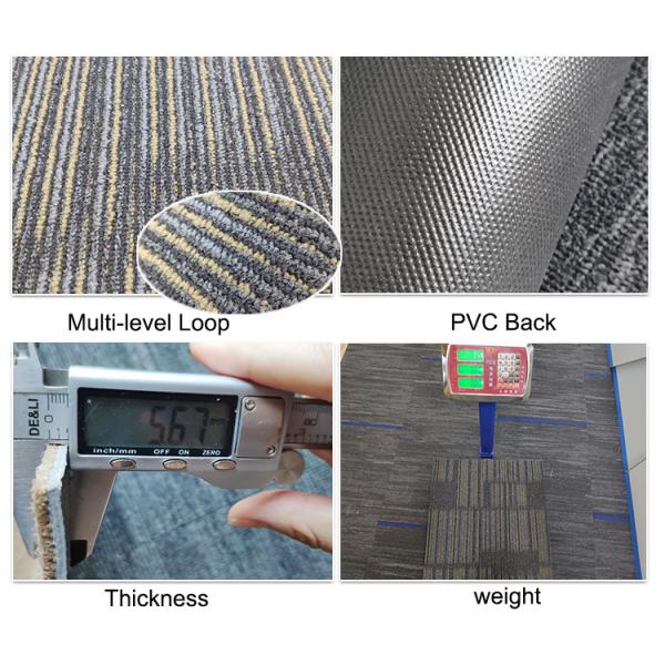 Pile height 4mm 650g/sqm 50x50cm Square Tile Office Carpet in Modern Design 100% Nylon