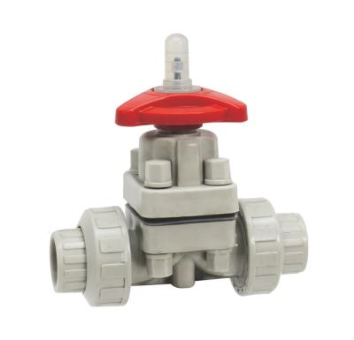 PVC UPVC CPVC Plastic Pneumatic Diaphragm Valve With Double True Union Socket