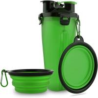 Bouteille d'eau extérieure de l'eau de chien portatif vert de distributeur pour des chiens marchant la hausse
