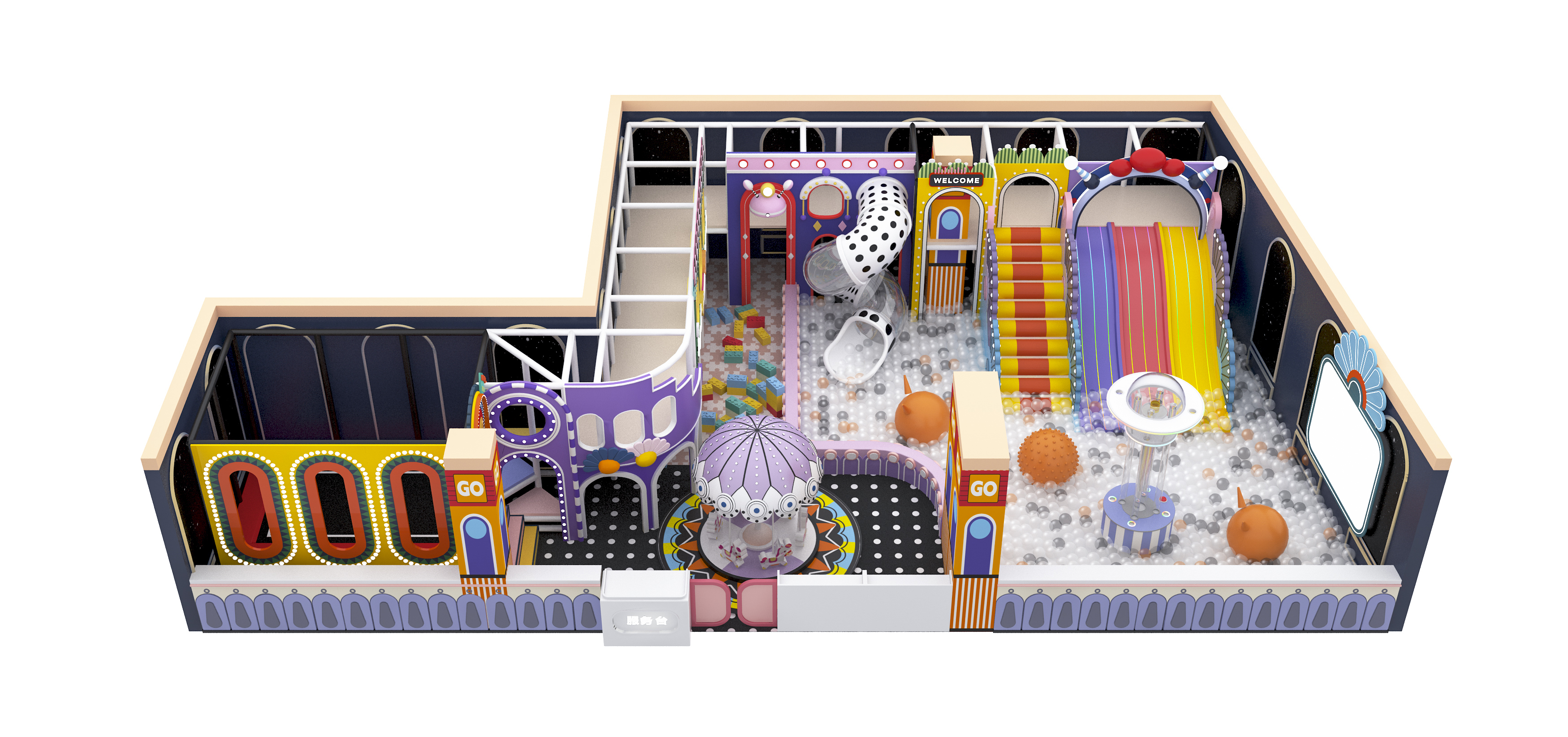 Orange Sports Style Indoor Soft Play & Fitness Park | Commercial Kids Leisure Playground for Mall FEC