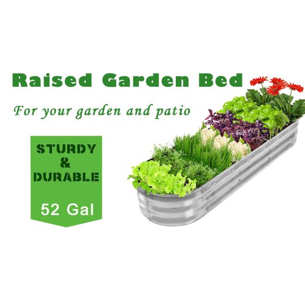 Planter Boxs, Garden Boxes, Galvanized Steel Raised Garden Bed Kit Planter Raised Box With Safety Rubber Edging Strip