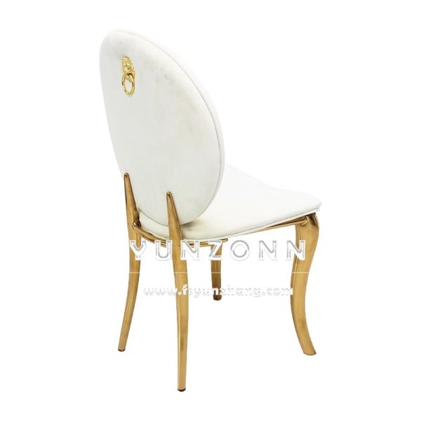 Banquet Hall Round Back Velvet Gold Stainless Steel Restaurant Wedding Events Chair