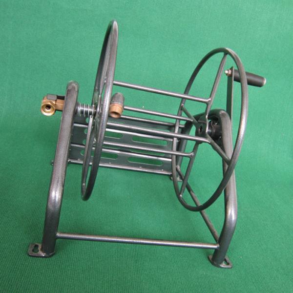 Heavy Duty Metal Garden Hose Reel With Folding Free Wheeling Crank Handle