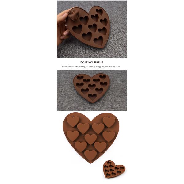 10 Cavities 3D Heart Chocolate Bomb Silicone Molds