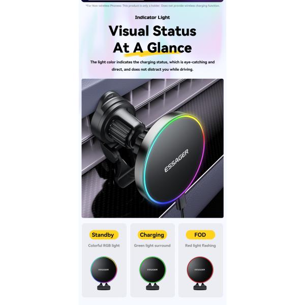 ESSAGER ES-ZJ31 Air Vent Magnetic Cellphone Mobile Phone Holder for Car