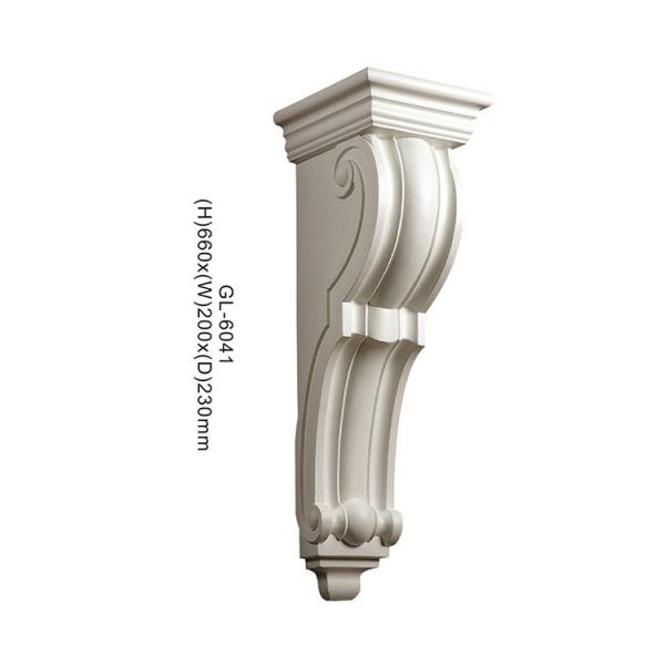 GL-6041 Decorative Wood Bracket Exotic Exterior Polyurethane Carved Fireplaces Plastic And Corbel