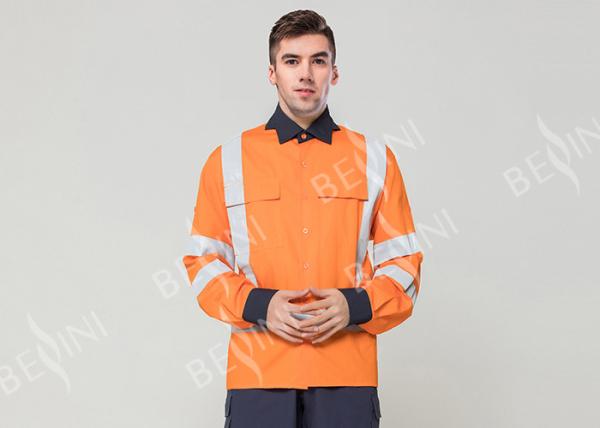 Double Stitching Safety Work Clothes High Visable Orange Jacket Bib Pants Suit