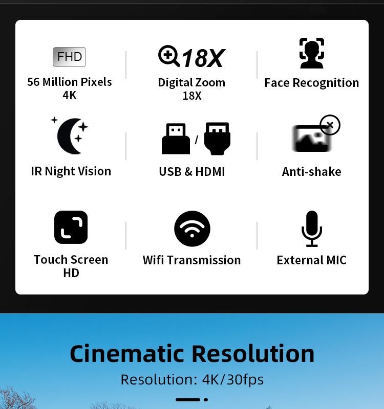 High Quality 4K Digital Handy Camera Video With Popular Discount
