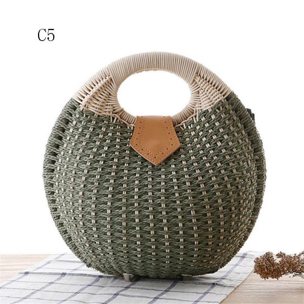 As senhoras feitos a mão do verão por atacado formam a mulheres das bolsas Straw Rattan Bag