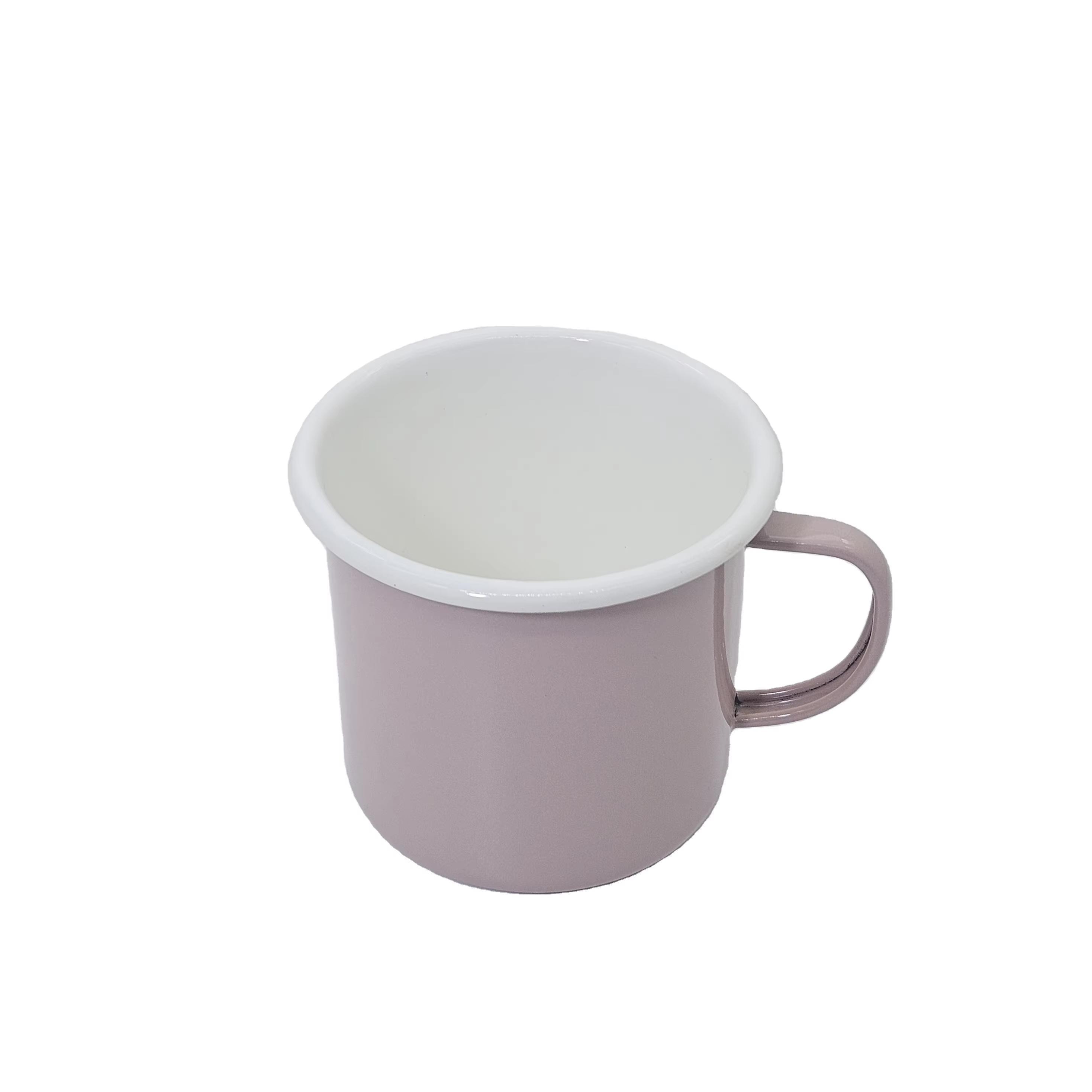 High Quality Enamel Carbon Steel Mug Enamel Drinkware With Rolled Edge Camping