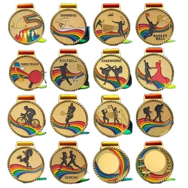 3D Zinc Alloy Custom Medals with Die Cast Technique for Sports Awards and Personalized Recognition
