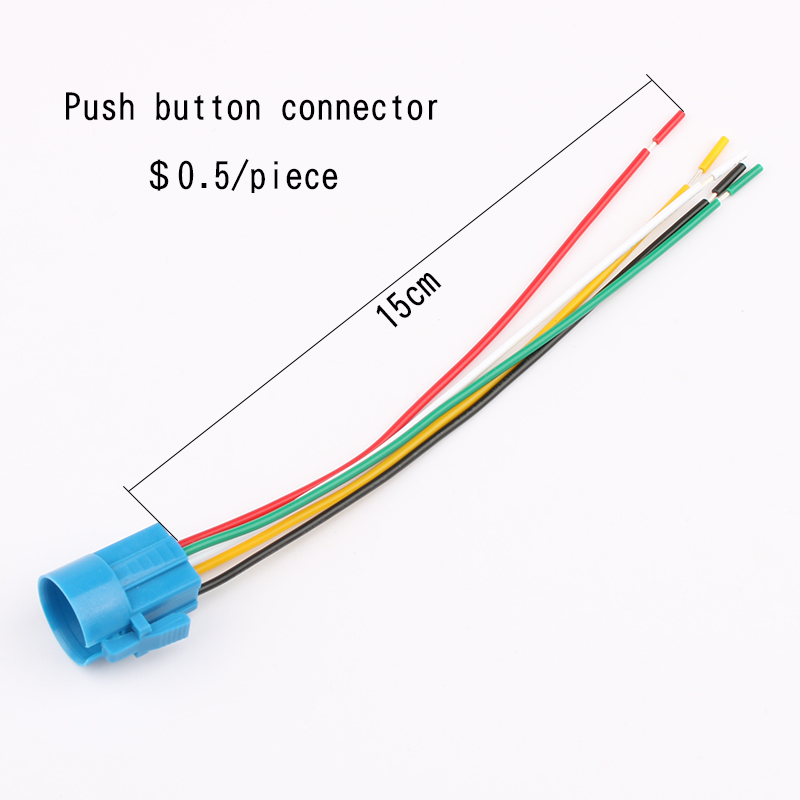 HONGYE HYBD19-PS Dia 19mm Stainless Steel Waterproof Push Button 3 Pin 1NO1NC IP65 Self-Locking Electronic Structure 250V LED