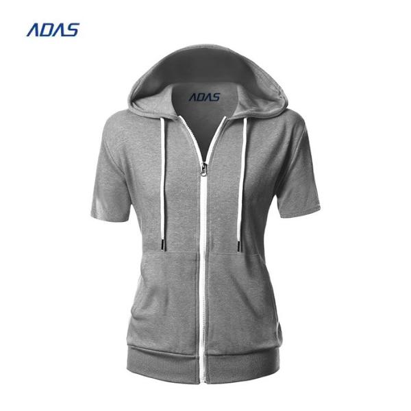 Women's Polyester Sublimation Hoodies T Shirts Zip Up Blank Sweatshirts