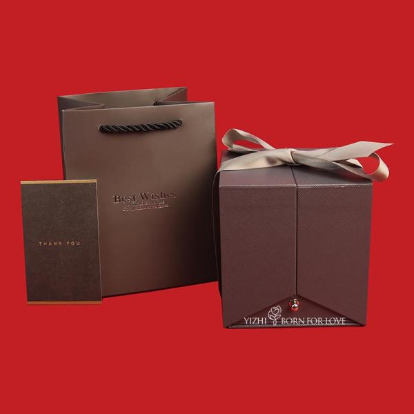 Single Surprise Acrylic Forever Flower Box Preserved Rose Jewelry Gift Box